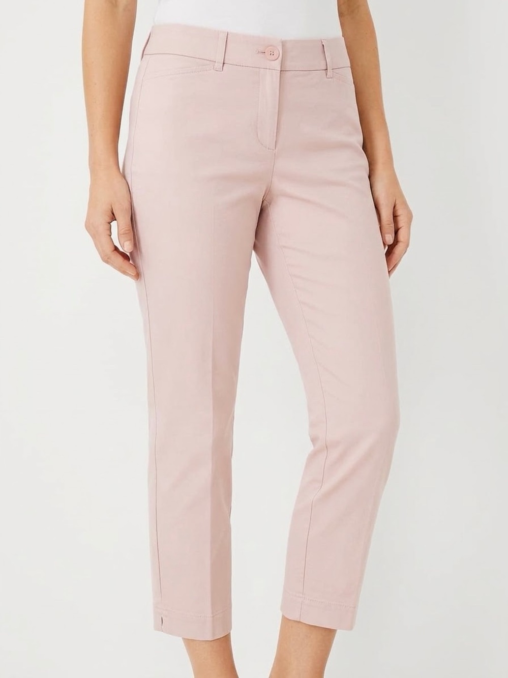 LOFT Original Crop Blush Pink Stretchy Slim Cropped Chino Ankle Pants — #LHP
